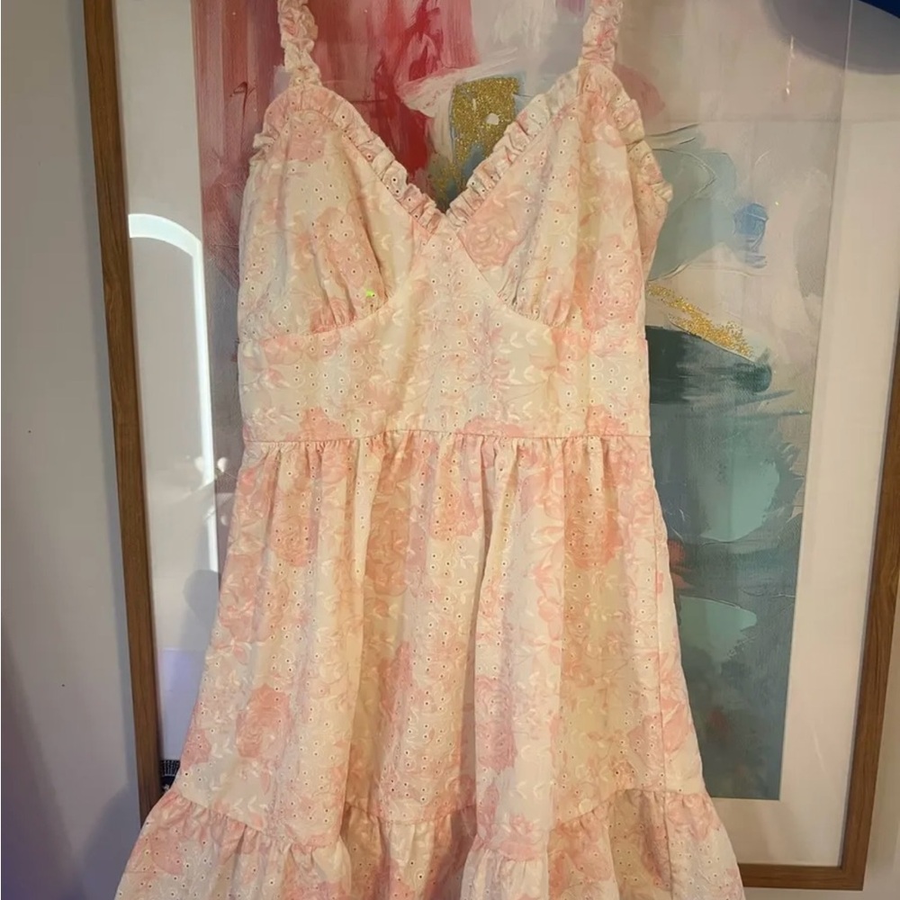 Altar'd State Pink and White Dress